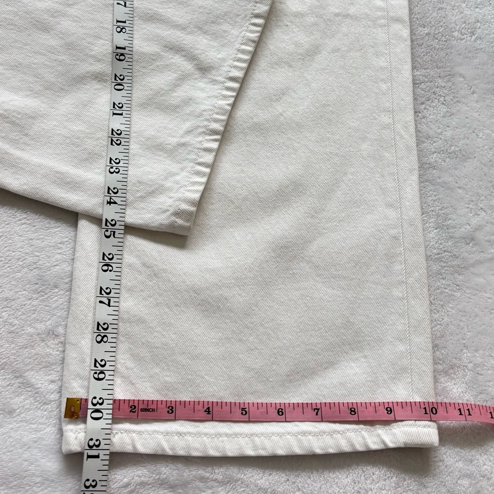 ZARA Baggy Fit Mid Rise Dropped Crotch Straight Leg White Denim Jean--NWT--29 - Picture 16 of 16